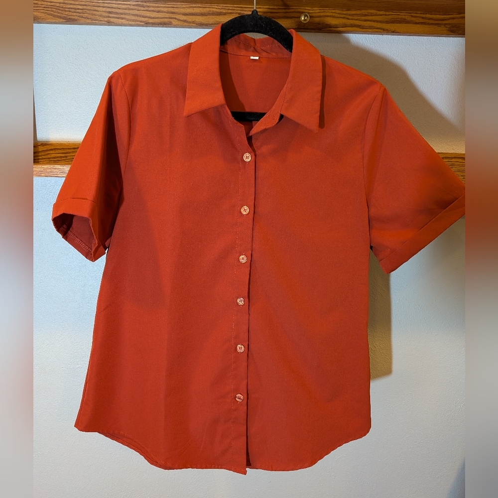 Women's Rust Button Down